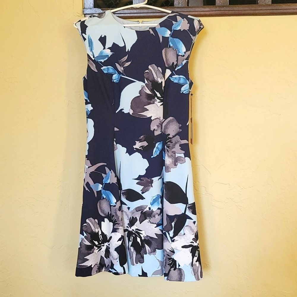 Floral fit and flare dress, knee length